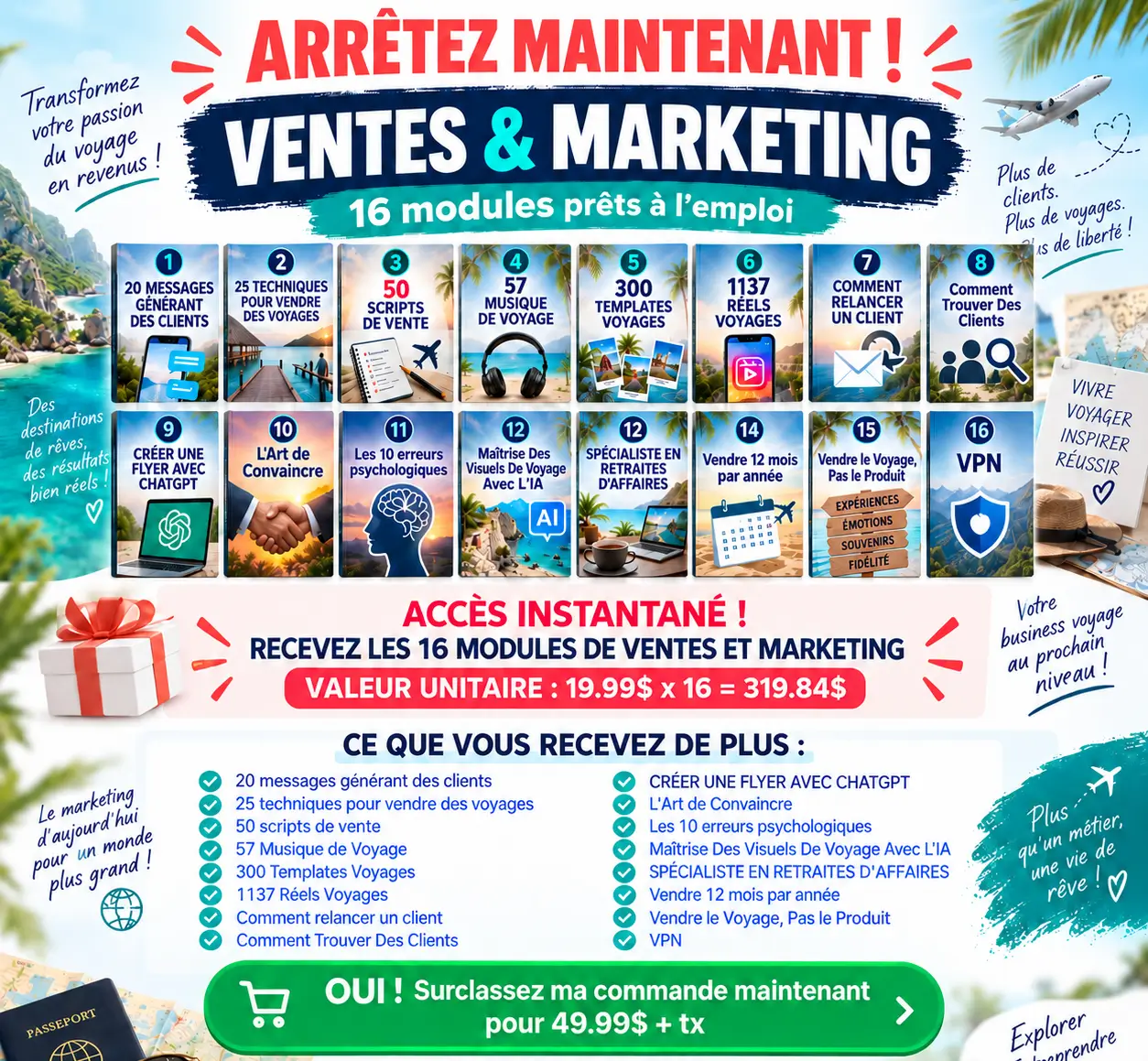 Ressources Ventes et Marketing pour agents et conseillers en voyages
